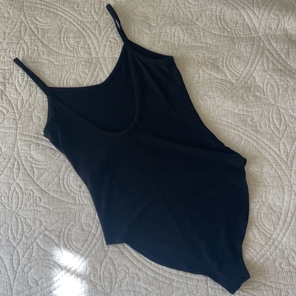 Black Spaghetti Strap Bodysuit - Picture 3 of 4